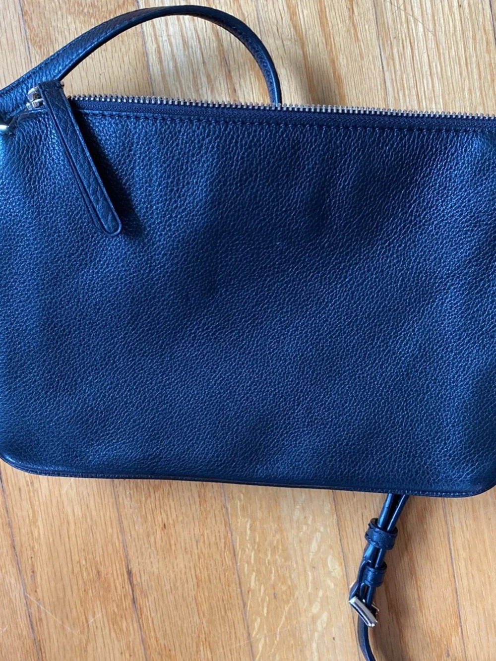 NWOT kate spade Black  Pebbled Leather Crossbody Bag 7”x 10”